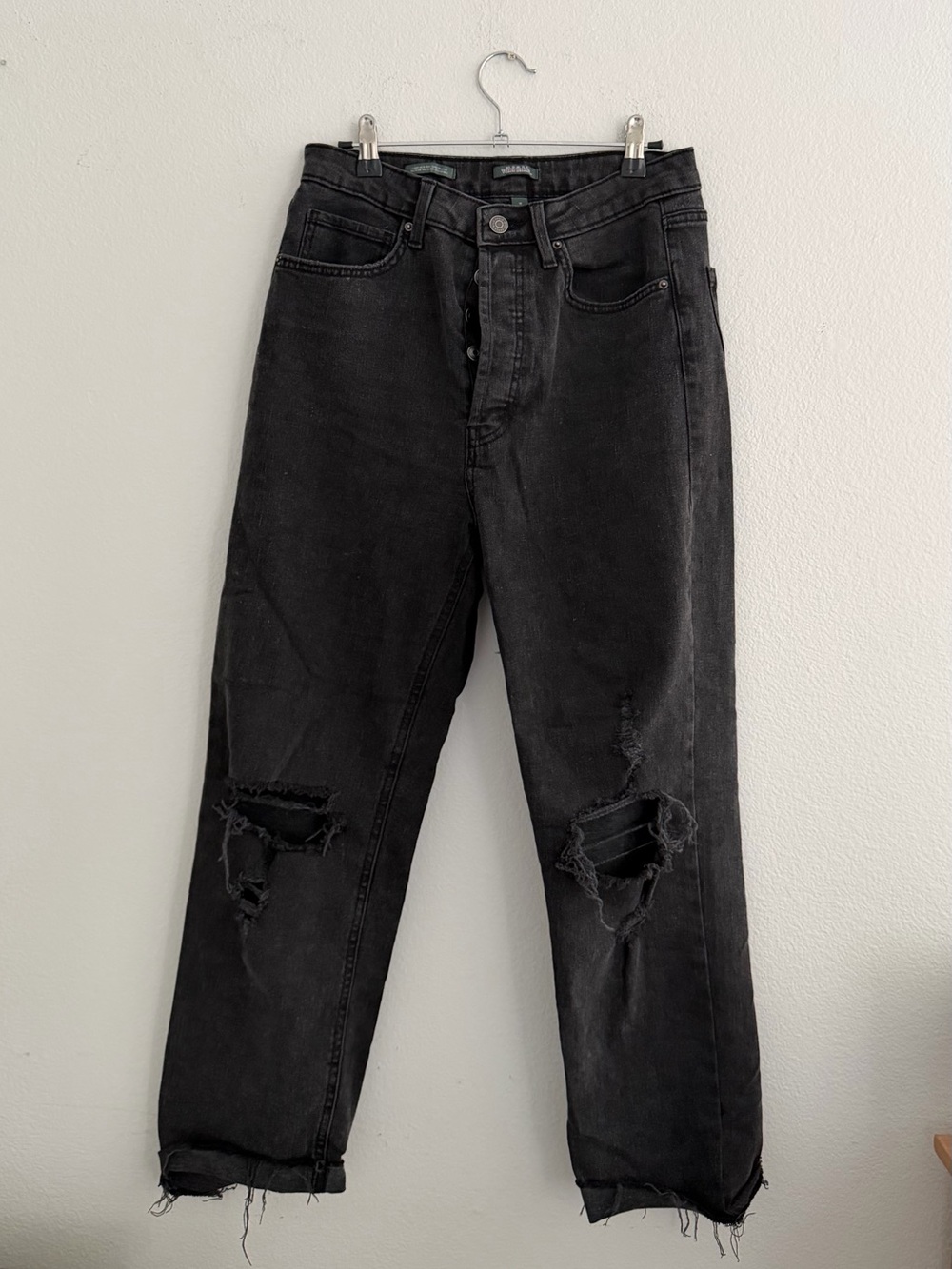 wild fable Black Straight Leg Distressed Women's Jeans